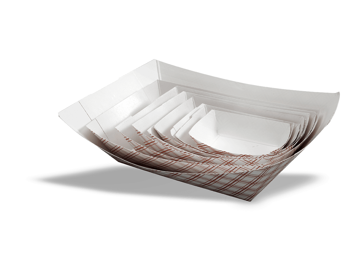 Red Plaid Paper Food Trays Available in a Variety of Sizes Paper Food Trays Bulk