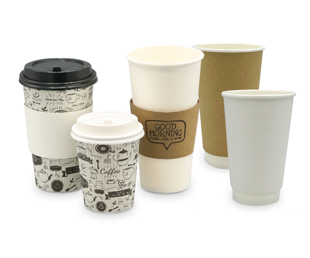 Wholesale Insulated Coffee Cups with Lids Available in a Variety of Sizes Paper Hot Cups Bulk
